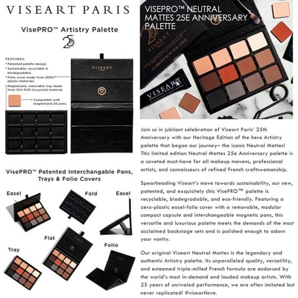 Viseart LIMITED EDITION VisePRO Neutral Mattes 25e Anniversary Eyeshadow Palette - Picture 4 of 12